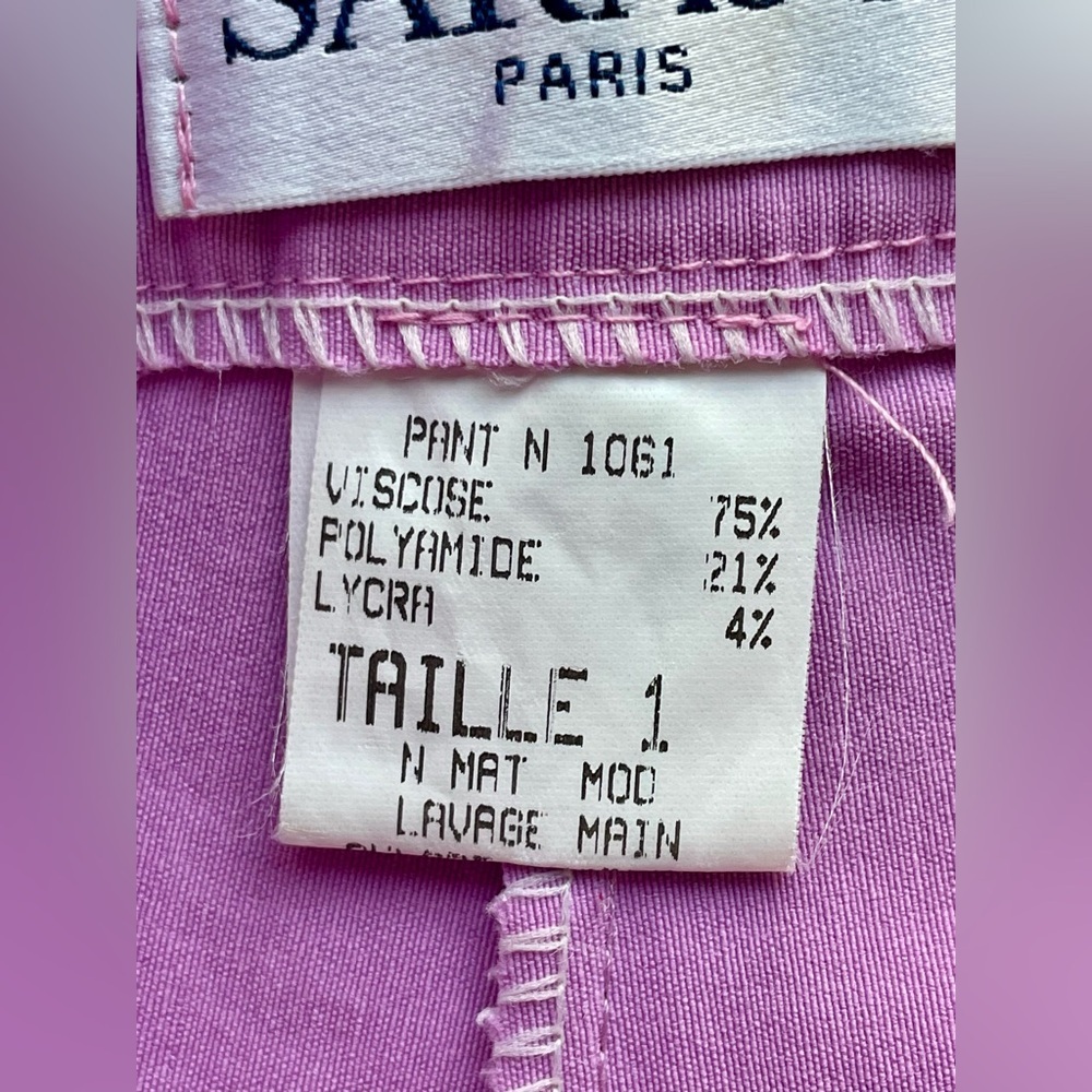 Saraco Paris Pink Sequin and bead trimmed pants, French, XS, pink, EUC - Picture 8 of 10